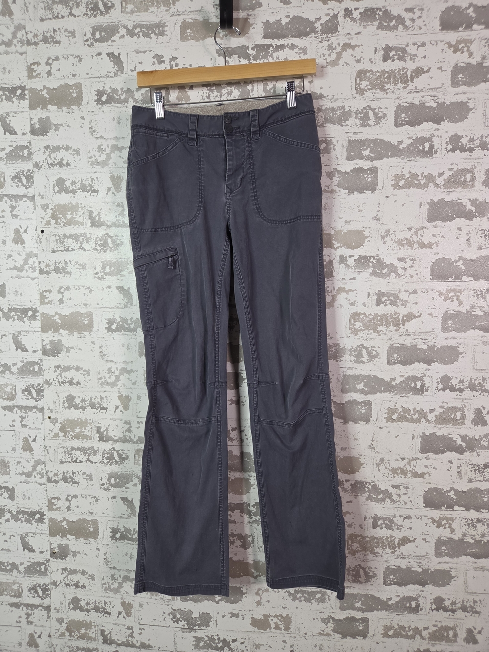 Marmot Cargo Pants Womens 8 Gray Straight Leg Hiking Canvas Cotton 30" Inseam